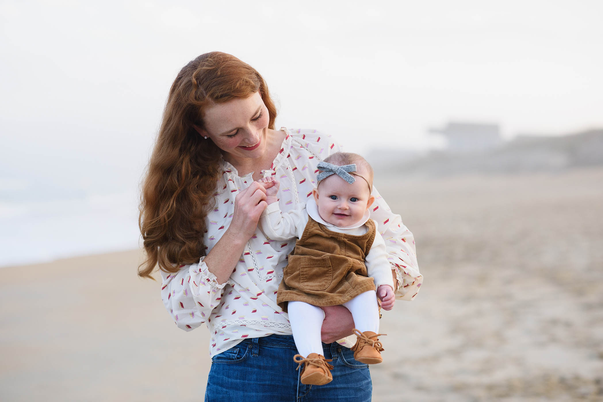 Family portrait session on the beach in Duck on the Outer Banks