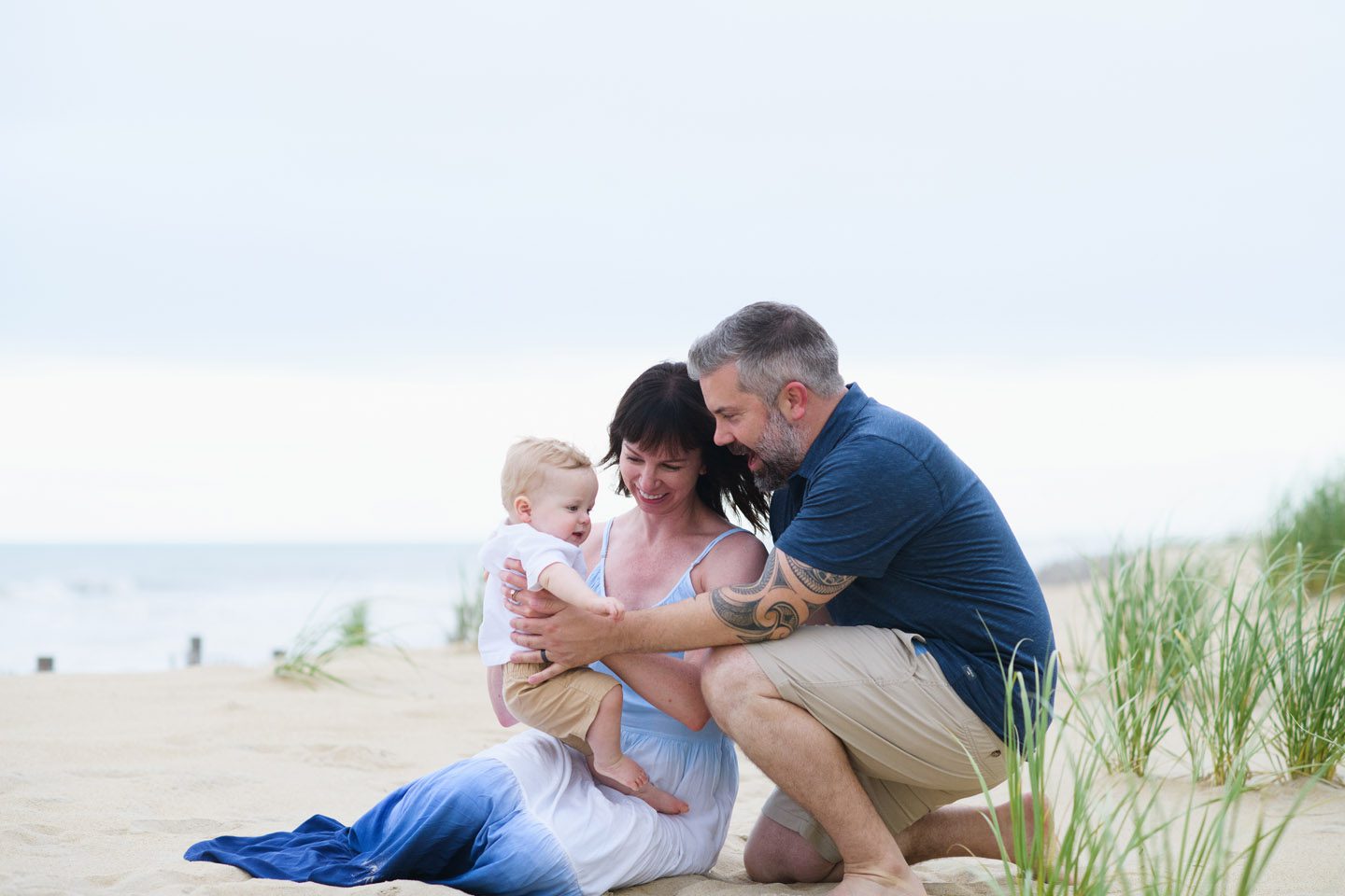 Family portraits on the beach in Nags Head