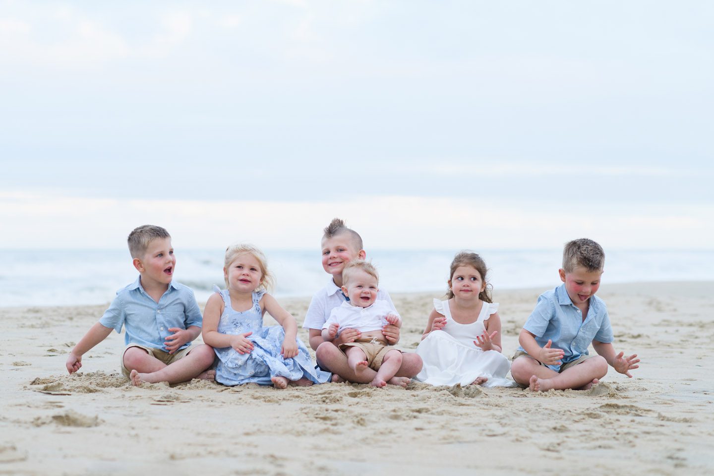 Portraits of children on the beach in Nags Head