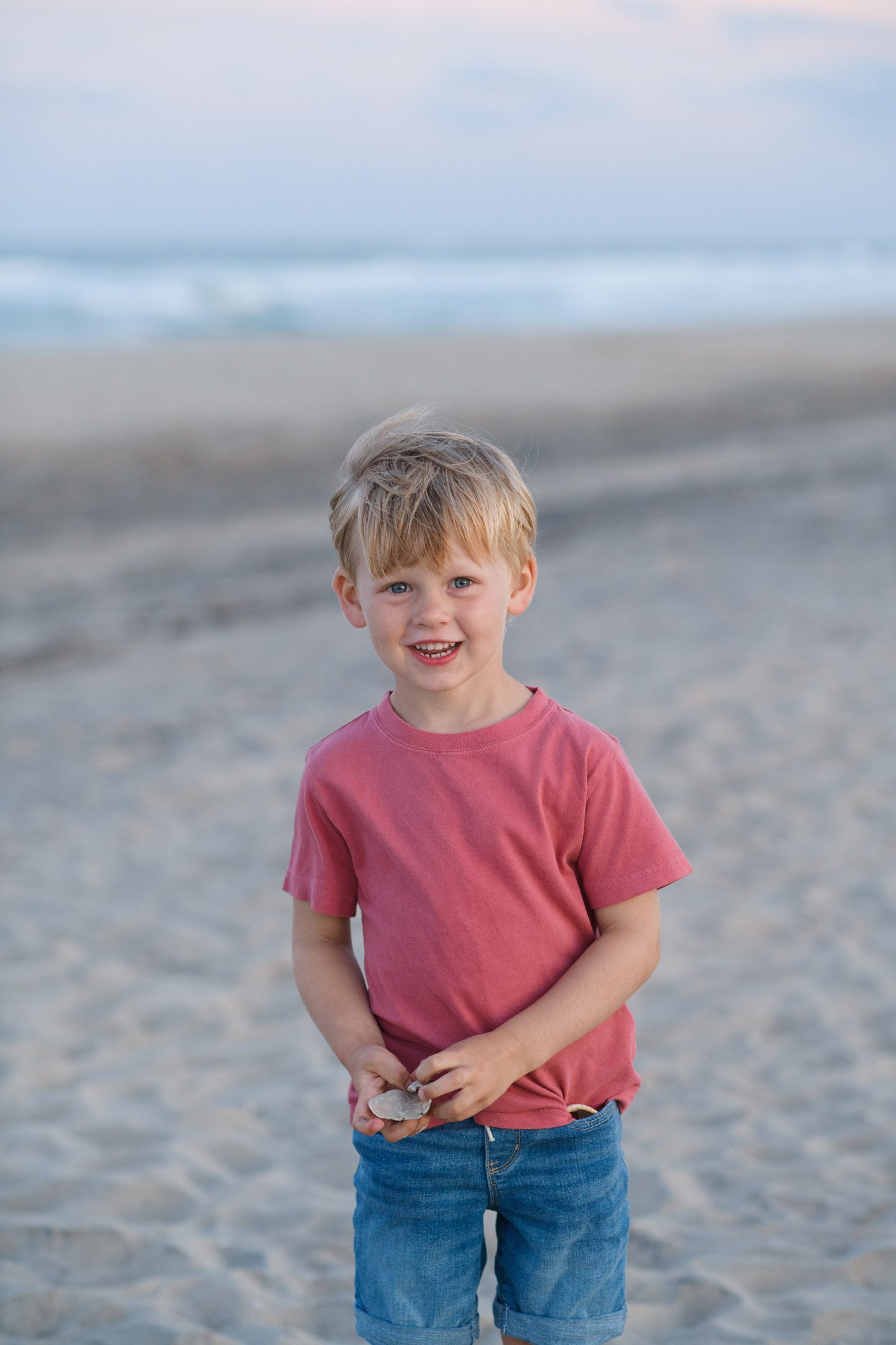 Collecting shells during an Avon portrait session